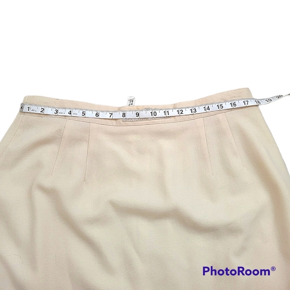 White Cream Wool Beaded Embalished  Skirt and Blazer Jacket Set Suit Size 20W - Picture 12 of 17